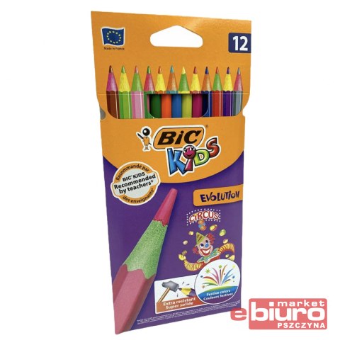 KREDKI OŁÓWKOWE EVOLUTION CIRCUS 12 KOL BIC KIDS