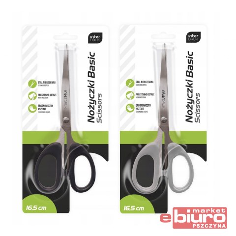 NOŻYCZKI BASIC STAL NIERDZEWNA 16,5 CM INT