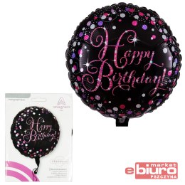 BALON FOLIOWY 18 CALI PINK CELEBRATION HBD 43CM