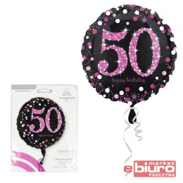 BALON FOLIOWY PINK CELEBRATION 50 43CM GODAN