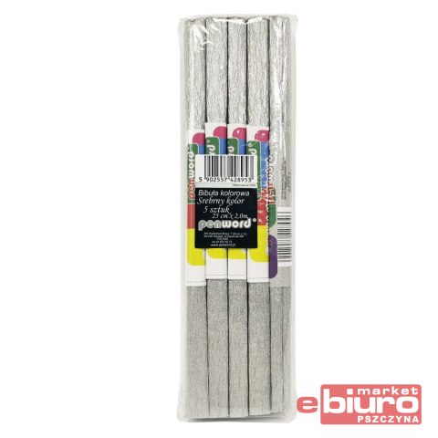 BIBUŁA MARSZCZONA SREBRNA 25X200CM A'5