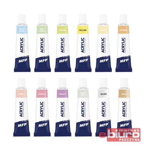 FARBY AKRYLOWE ZESTAW PASTEL I METAL 12X12ML