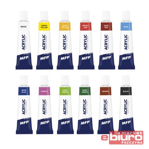 FARBY AKRYLOWE ZESTAW PODSTAWOWY 12X12ML