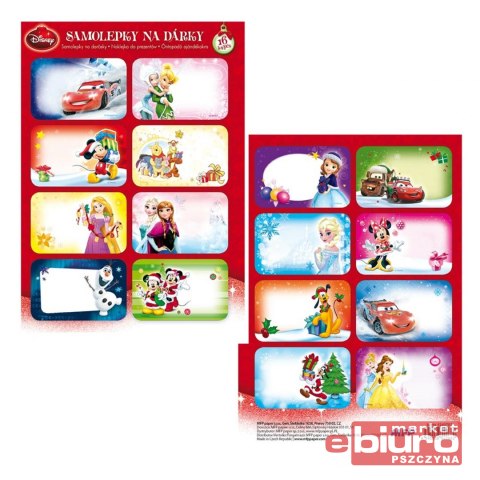 NAKLEJKI NA PREZENTY BOŻONARODZ DISNEY 16SZT MFP
