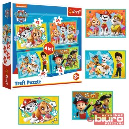 PUZZLE 4W1 WESOŁA EKIPA PSIEGO PATROLU 34346 TREFL