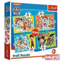 PUZZLE 4W1 WESOŁA EKIPA PSIEGO PATROLU 34346 TREFL