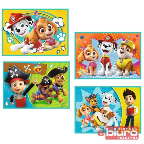PUZZLE 4W1 WESOŁA EKIPA PSIEGO PATROLU 34346 TREFL