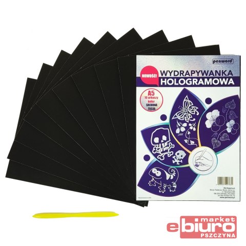 WYDRAPYWANKA HOLOGRAMOWA A5 SREBRNA TĘCZA + RYLEC