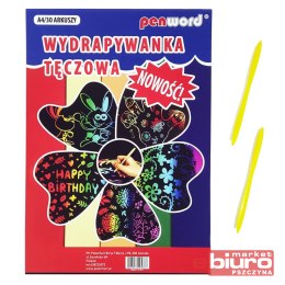 WYDRAPYWANKA TĘCZOWA A4 30 ARKUSZY + 2 RYLCE