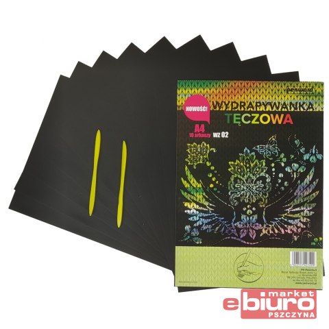 WYDRAPYWANKA TĘCZOWA A4 WZ-02 + 2 RYLCE MULTICOLOR