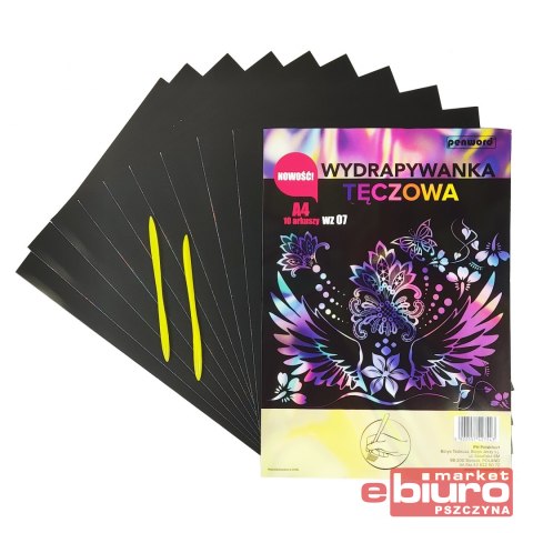 WYDRAPYWANKA TĘCZOWA A4 WZ-07 + 2 RYLCE MULTICOLOR