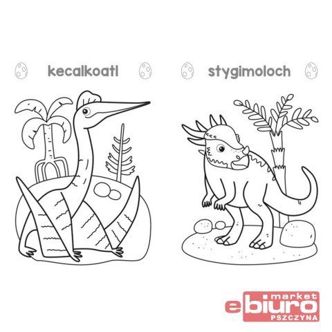 DINOZAURY. WESOŁE KOLOROWANKI 4+