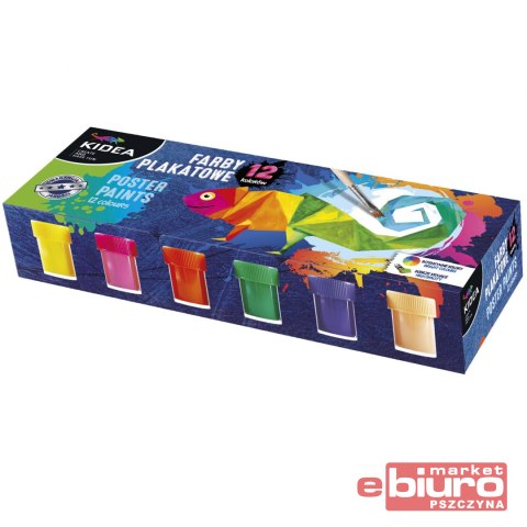 FARBY PLAKATOWE 12 KOLORÓW 20ML KIDEA