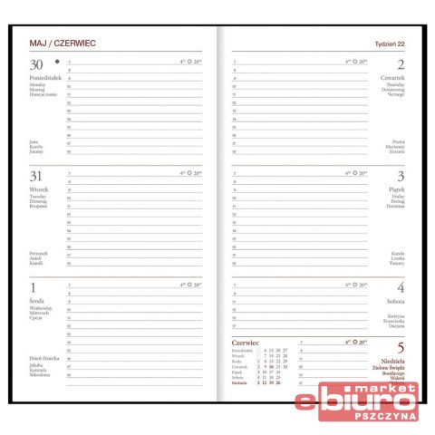 KALENDARZ A6 PCV UKŁAD TYGODNIOWY A6T041B-MIX