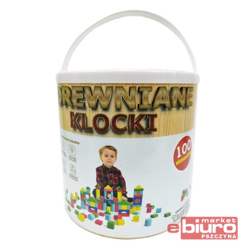 KLOCKI DREWNIANE 100SZT 1035
