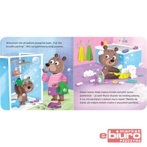 MAŁY MIŚ NIE CHCE SIĘ MYĆ DUŻY FORMAT AKSJOMAT