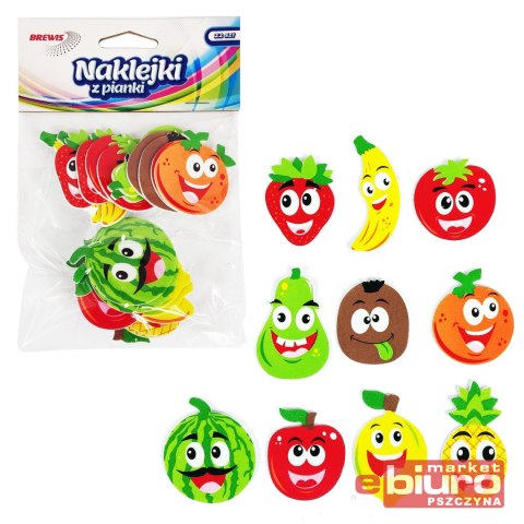 NAKLEJKI Z PIANKI PVC47 OWOCOWE BUŹKI BREWIS