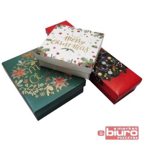 PUDEŁKO PREZENTOWE ŚW. 3SZT CZERWONO-ZIELONE 3697