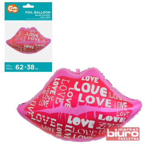 BALON FOLIOWY USTA Z NAPISEM LOVE GODAN