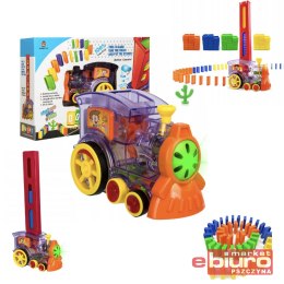 POCIĄG LOKOMOTYWA ROZKŁADAJĄCA DOMINO UKŁADANKA