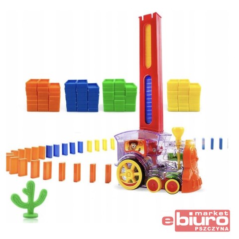 POCIĄG LOKOMOTYWA ROZKŁADAJĄCA DOMINO UKŁADANKA