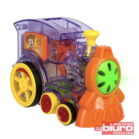 POCIĄG LOKOMOTYWA ROZKŁADAJĄCA DOMINO UKŁADANKA