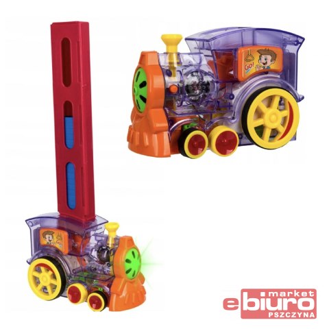 POCIĄG LOKOMOTYWA ROZKŁADAJĄCA DOMINO UKŁADANKA