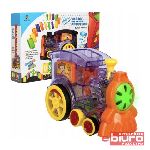 POCIĄG LOKOMOTYWA ROZKŁADAJĄCA DOMINO UKŁADANKA