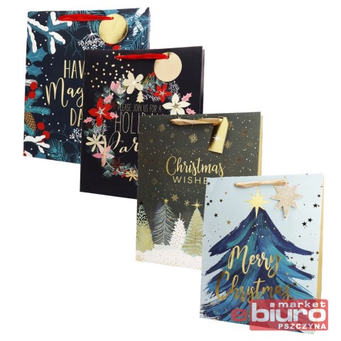 TORBA PREZENTOWA 11,5X14,5 GRANAT. CHOINKA,WIANEK