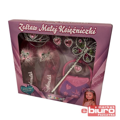 ZESTAW MAŁEJ KSIĘŻNICZKI PANTOFELKI TOREBKA DIADEM