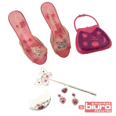 ZESTAW MAŁEJ KSIĘŻNICZKI PANTOFELKI TOREBKA DIADEM