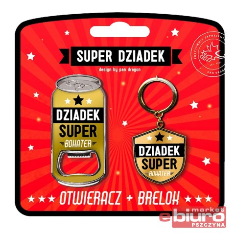 ZESTAW OTWIERACZ + BRELOK DZIADEK SUPER BOHATER