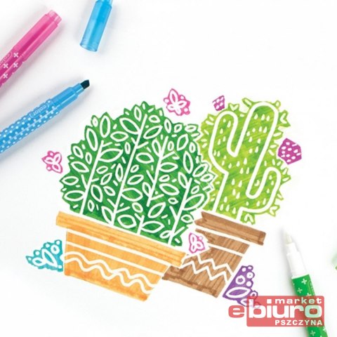 FLAMASTRY WYCIERALNE BEZBŁĘDNE FLAMASTRY 12 SZT