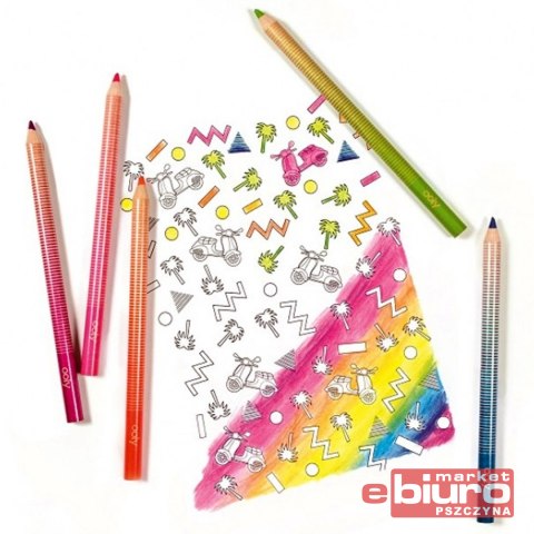 GRUBE NEONOWE KREDKI OŁÓWKOWE JUMBO BRIGHTS