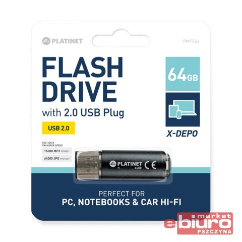 PENDRIVE USB 2.0 X-DEPO 64GB BLACK 42117