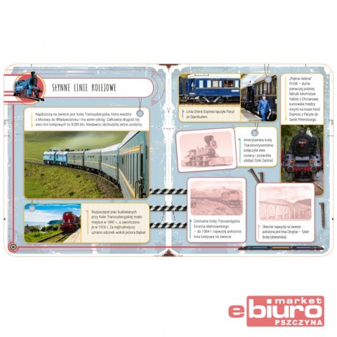 POCIĄGI. ALBUM Z NAKLEJKAMI CIEKAWOSTKI I WYKLEJAN