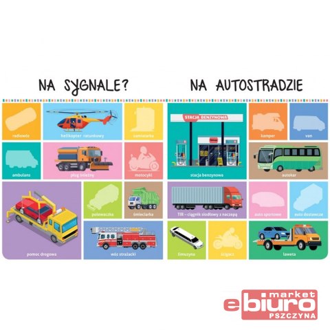 POJAZDY I AUTA. NAUKA I ZABAWA Z NAKLEJKAMI 3+