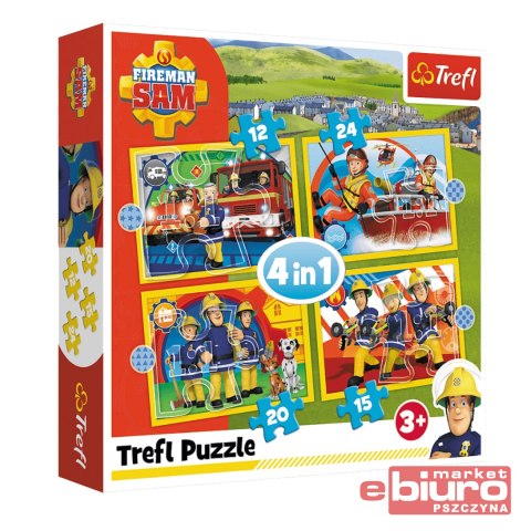 PUZZLE 4W1 POMOCNY STRAŻAK SAM 34373 TREFL