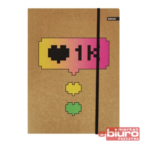 TECZKA Z GUMKĄ A4 KRAFT LINER FLUO BENIAMIN