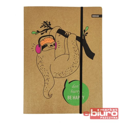 TECZKA Z GUMKĄ A4 KRAFT LINER FLUO BENIAMIN