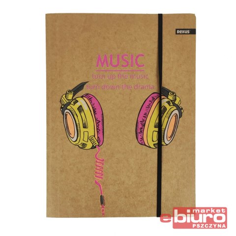 TECZKA Z GUMKĄ A4 KRAFT LINER FLUO BENIAMIN