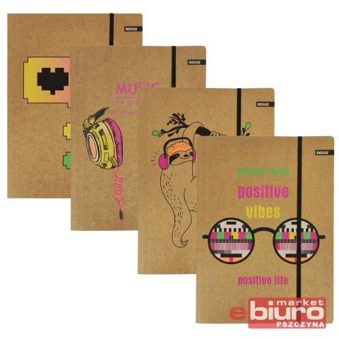 TECZKA Z GUMKĄ A4 KRAFT LINER FLUO BENIAMIN