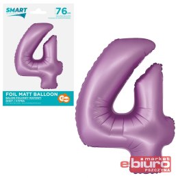 BALON FOLIOWY SMART CYFRA 4 LAWENDOWA MATOWA 76CM