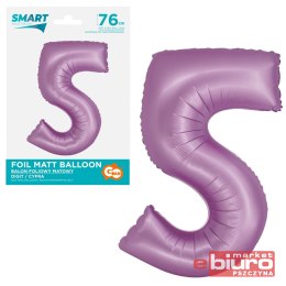 BALON FOLIOWY SMART CYFRA 5 LAWENDOWA MATOWA 76CM