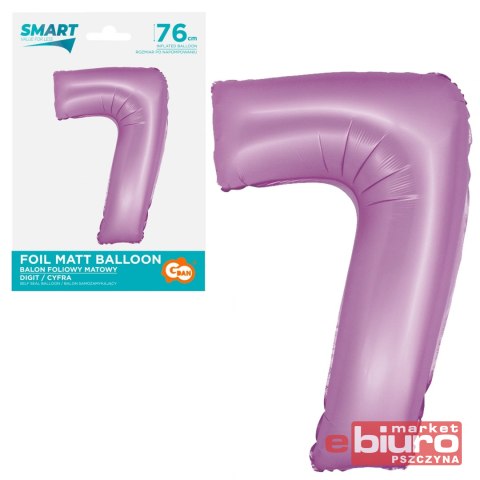 BALON FOLIOWY SMART CYFRA 7 LAWENDOWA MATOWA 76CM