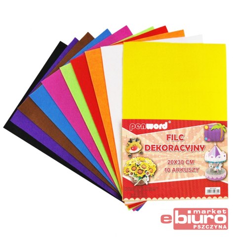 FILC DEKORACYJNY MIX KOLORÓW A4 20X30 A'10