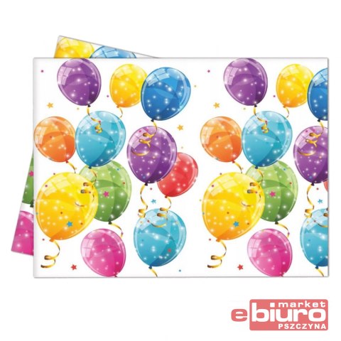 OBRUS PLASTIKOWY SPARKLING BALLOONS 120X180CM