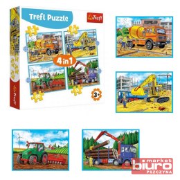 PUZZLE 4W1 DUŻE MASZYNY BUDOWLANE 34353 TREFL