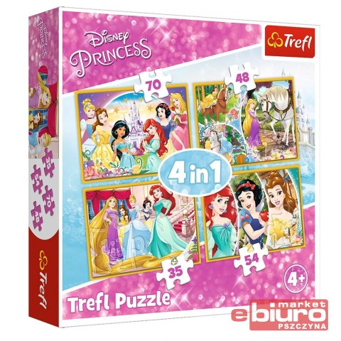 PUZZLE 4W1 RADOSNY DZIEŃ KSIĘŻNICZEK 34309 TREFL