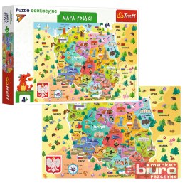 PUZZLE 54 EDUK. MAPA POLSKI 15556 TREFL